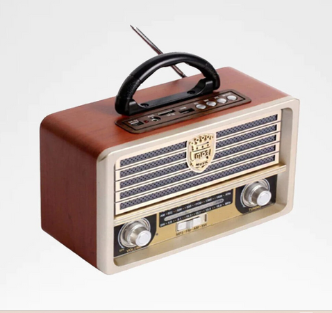 Radio Portatile Musica Sveglia Design Retro Stile Usa Vintage Usb Fm/am