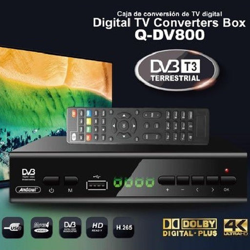 Decoder Digitale Terrestre Dvb T3 Hd 4k Dolby H.265 Usb Scart Lan Q-dv800 -  commercioVirtuoso.it