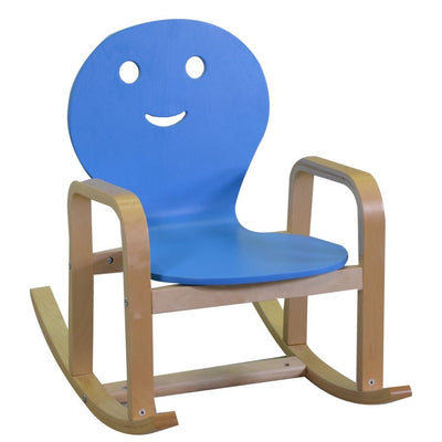 Dondolo per bambini in legno blu