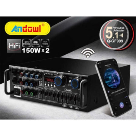 Amplificatore Q-gf999 Professionale Audio 2x150w Karaoke Fm Bluetooth 5.1  Mp3 Usb - commercioVirtuoso.it