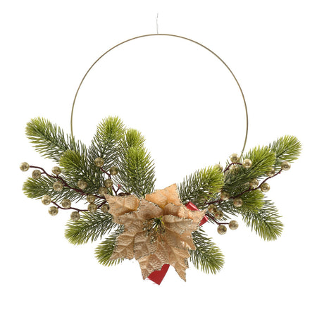 Dietro porta natalizio con bacche e pigne per albero o dietro porta Ø 40 cm  - commercioVirtuoso.it