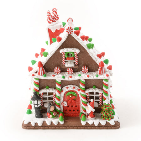 Decorazione natalizia "La casa di pan di zenzero" in argilla h 25 cm Casa e cucina/Decorazioni per interni/Addobbi e decorazioni per ricorrenze/Decorazioni natalizie/Oggettistica MagiediNatale.it - Altamura, Commerciovirtuoso.it