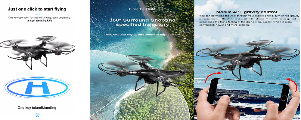 Drone 4k Hd Corsa A 360? Pulsante Ritorno Home Controllo Gravit? Chip Gps  Sky533 - commercioVirtuoso.it