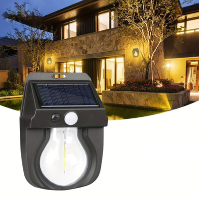 Faretto solare lampada applique 1W da esterno sensore movimento luce calda 600LM CL-118