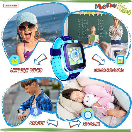 Smartwatch Per Bambini Orologio Digitale Touch Supporto Sim Giochi Idea  Regalo 