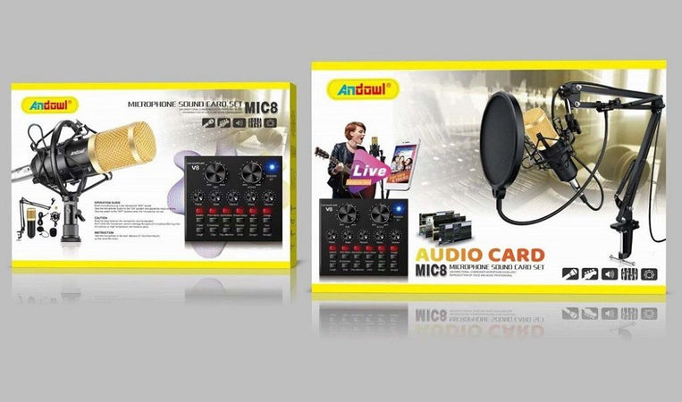 Set Microfono Con Mix Schede Audio Filtro Anti-pop Supporto Girevole Studio Mic8 Strumenti Musicali/Microfoni/Set di microfoni Trade Shop italia - Napoli, Commerciovirtuoso.it
