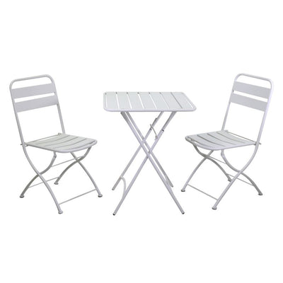 Tavolo metallo ROVIGO con2 sedie bianco Vacchetti