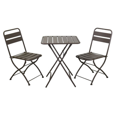 Tavolo metallo ROVIGO con 2 sedie antracite Vacchetti