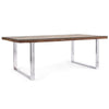 Tavolo C-V Stanton rettangolare, con gambe in acciaio, piano in legno riciclato e vetro temperato, stile moderno Casa e cucina/Arredamento/Sala da pranzo/Tavoli da sala da pranzo Decor Space - Altamura, Commerciovirtuoso.it