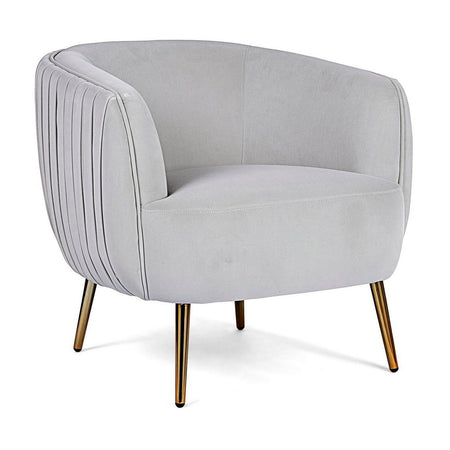 Poltrona "Linsay" in velluto Grigio arredamento per salotto moderno h 74 cm Casa e cucina/Arredamento/Soggiorno/Poltrone e sedie/Poltrone Decor Space - Altamura, Commerciovirtuoso.it
