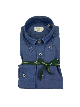 Camicia uomo Boriello Napoli -  Collo button down - Colore Denim Moda/Uomo/Abbigliamento/T-shirt polo e camicie/Camicie casual Couture - Sestu, Commerciovirtuoso.it