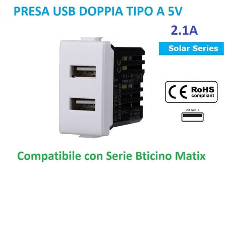 Modulo interruttore touch serie Solar, bianco, compatibile con serie  BTicino Matix - Ettroit MT1401