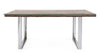 Tavolo C-V Stanton rettangolare, con gambe in acciaio, piano in legno riciclato e vetro temperato, stile moderno Casa e cucina/Arredamento/Sala da pranzo/Tavoli da sala da pranzo Decor Space - Altamura, Commerciovirtuoso.it