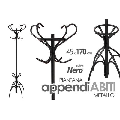 Attaccapanni Appendiabiti Piantana In Metallo Ganci Moderno Nero 45x170cm 756658 Casa e cucina/Arredamento/Ingresso/Appendiabiti Trade Shop italia - Napoli, Commerciovirtuoso.it