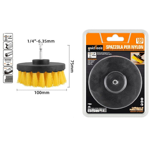 Spazzola In Nylon 100mm Attacco 1/4 Rotante Trapano Elettrico Per Pulizia 57239 Casa e cucina/Detergenti e prodotti per la pulizia/Strumenti di pulizia/Pagliette e spazzole per pulire Trade Shop italia - Napoli, Commerciovirtuoso.it