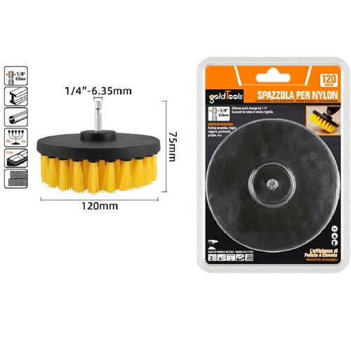 Spazzola In Nylon 120mm Attacco 1/4 Rotante Trapano Elettrico Per Pulizia 57240 Casa e cucina/Detergenti e prodotti per la pulizia/Strumenti di pulizia/Pagliette e spazzole per pulire Trade Shop italia - Napoli, Commerciovirtuoso.it