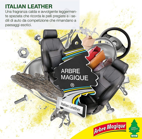Arbre Magique Mono Profumatore Per Auto Profumazione Fragranza Italian  Leather 