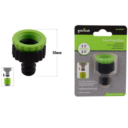 Connettore Rapido Con Filetto Femmina 1/2" E 3/4" Per Tubo Rubinetto 50mm 90024 Giardino e giardinaggio/Attrezzi da giardino e attrezzature per l'irrigazione/Attrezzature per l'irrigazione/Pompe e accessori/Parti e connettori Trade Shop italia - Napoli, Commerciovirtuoso.it