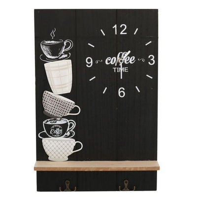 Orologio legno nero coffee con mensola