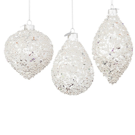 Pendagli in vetro "Riflesso Bianco" per albero di Natale moderno ed elegante Casa e cucina/Decorazioni per interni/Addobbi e decorazioni per ricorrenze/Decorazioni natalizie/Addobbi e decorazioni/Palle e palline MagiediNatale.it - Altamura, Commerciovirtuoso.it