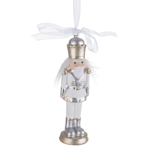 Soldatino Galles bianco e oro appendibile con nastro in poliresina Casa e cucina/Decorazioni per interni/Addobbi e decorazioni per ricorrenze/Decorazioni natalizie/Addobbi e decorazioni/Palle e palline MagiediNatale.it - Altamura, Commerciovirtuoso.it