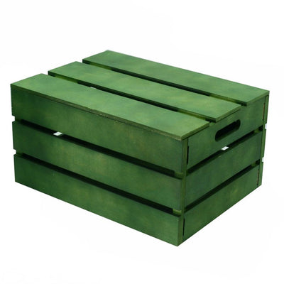 Scatola legno verde rettangolare pieghevole cm38x28h19,5 Vacchetti