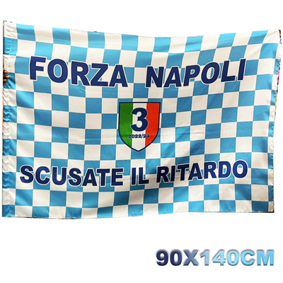 Bandiera Napoli Festa 3 Scudetto 2023 Forza Napoli Scusate Il Ritardo 90x140cm Sport e tempo libero/Fan Shop/Calcio/Bandiere e gagliardetti Trade Shop italia - Napoli, Commerciovirtuoso.it
