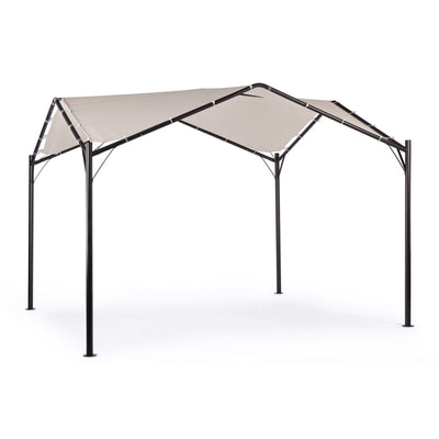 Gazebo Dome color antracite-grigio, struttura in acciaio per esterno da 3.5 x 3.5 cm