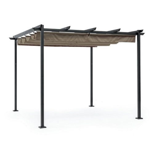 Gazebo Dynamic, color antracite-tortora, struttura in acciaio per esterno 3 x 3 mt Giardino e giardinaggio/Arredamento da giardino e accessori/Ombrelloni tende e tettucci parasole/Gazebo Decor Space - Altamura, Commerciovirtuoso.it