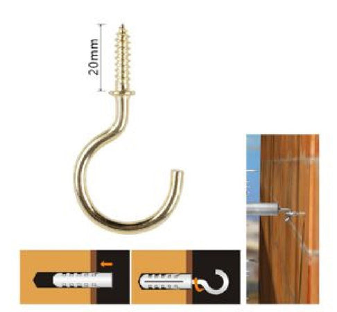 Set 16 Pezzi Vite A Gancio 3/4" 20 Mm Viti Autofilettanti Dorate Per Legno 90808 Fai da te/Ferramenta/Chiodi viti ed elementi di fissaggio/Kit di bulloni e dadi Trade Shop italia - Napoli, Commerciovirtuoso.it
