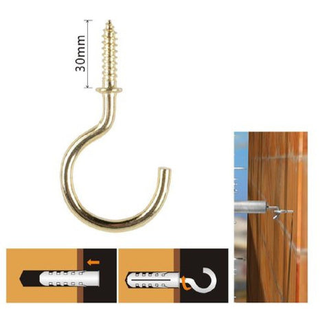 Set 9 Pezzi Vite A Gancio 1-1/4" 30mm Viti Autofilettanti Dorate Per Legno 90806 Fai da te/Ferramenta/Chiodi viti ed elementi di fissaggio/Kit di bulloni e dadi Trade Shop italia - Napoli, Commerciovirtuoso.it