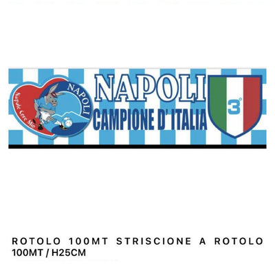 Striscione Bandierone Calcio Napoli Festa Terzo Scudetto Bianco Azzurro 100 Mt Sport e tempo libero/Fan Shop/Calcio/Bandiere e gagliardetti Trade Shop italia - Napoli, Commerciovirtuoso.it