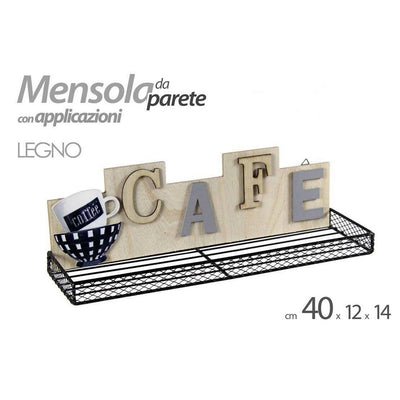 Mensola Parete Cucina Bar Caff? Metallo Legno Classico Moderno 40x12x14cm 807466 Fai da te/Ferramenta/Staffe e supporti per mensole Trade Shop italia - Napoli, Commerciovirtuoso.it