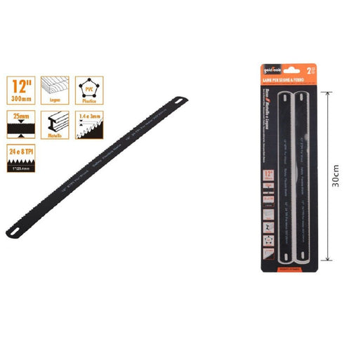 Set 2 Pz Lame Per Seghe Seghetto A Ferro 30cm Ricambi Lama 12 Legna Pvc 90185 Fai da te/Utensili elettrici e a mano/Accessori per utensili elettrici/Lame/Lame per seghe alternative Trade Shop italia - Napoli, Commerciovirtuoso.it