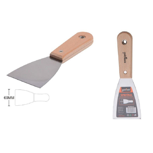 Spatola Per Pareti In Acciaio 60 Mm Ferramenta Con Maniglia In Legno 2.5 90427 Fai da te/Pitture trattamenti per pareti e utensili/Strumenti e attrezzi per verniciatura/Spatole Trade Shop italia - Napoli, Commerciovirtuoso.it