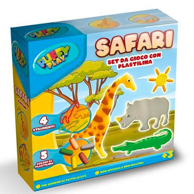 Set Da Gioco Con Plastilina Colorata Tema Safari Animali Gioco Bambini Et? 3+