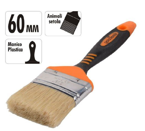 Pennello Piatto 2.5" 60mm Setole Morbide Pittura Vernice Manico Antiscivolo 90278 Fai da te/Pitture trattamenti per pareti e utensili/Strumenti e attrezzi per verniciatura/Applicazione colore/Pennelli/Pennellesse Trade Shop italia - Napoli, Commerciovirtuoso.it