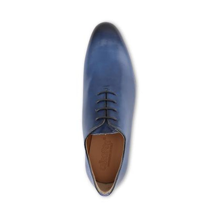 Scarpa da Uomo Francesine in pelle blu scarpa elegante artigianale italiana  - commercioVirtuoso.it