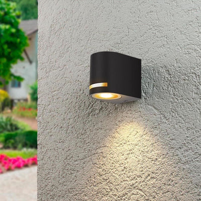 Applique Led Luce Naturale Lampada Da Parete Muro Faretto Gu10 8w Ip54 Nero Universo