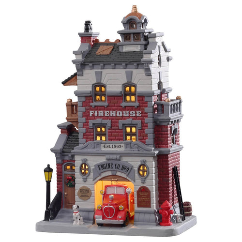Caserma dei Pompieri Engine Company No. 9, edificio illuminato per villaggio di Natale in porcellana Casa e cucina/Decorazioni per interni/Addobbi e decorazioni per ricorrenze/Decorazioni natalizie/Oggettistica MagiediNatale.it - Altamura, Commerciovirtuoso.it