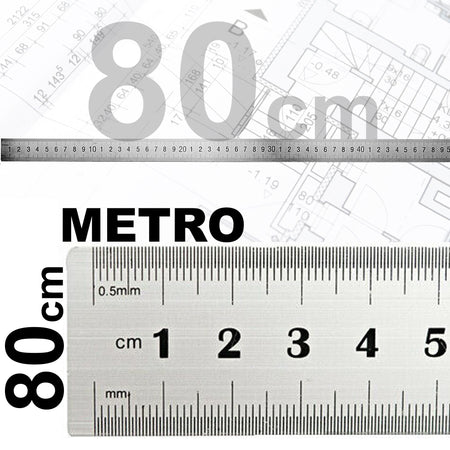 Righello Metro 1mm A 80cm Metallo Acciaio Riga Multifunzione Segnatura Cm  Inch - commercioVirtuoso.it