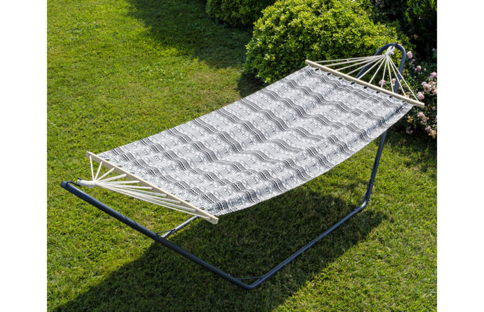 Amaca "Raissa" in tessuto singola 200 x 100 cm, 1 posto dondolo da giardino con asta in legno Giardino e giardinaggio/Arredamento da giardino e accessori/Amache sedie sospese e accessori/Amache Decor Space - Altamura, Commerciovirtuoso.it