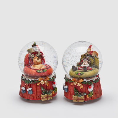 Set di 2 sfere di vetro con renne di Natale innevate decorazione natalizia rosso-verde Casa e cucina/Decorazioni per interni/Addobbi e decorazioni per ricorrenze/Decorazioni natalizie/Neve artificiale MagiediNatale.it - Altamura, Commerciovirtuoso.it
