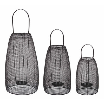 Set di 3 lanterne Nucleos in acciaio e vetro per esterno e giardino Illuminazione/Illuminazione per esterni/Lanterne Decor Space - Altamura, Commerciovirtuoso.it