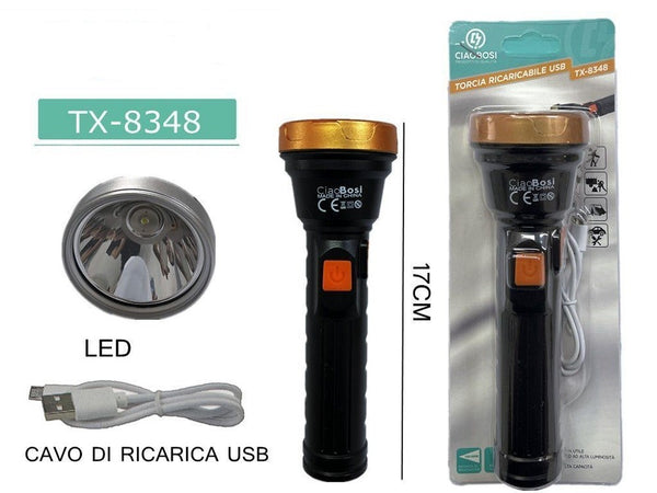 TORCIA A LED RICARICABILE USB