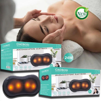 Cuscino Massaggiatore Elettrico Cervicale Massaggio Benessere Led Shiatsu Tx-8069