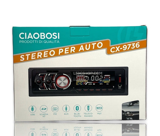 Stereo Auto Autoradio Lettore Mp3 Bluetooth Aux Usb Orologio Telecomando Cx-9736 Elettronica/Elettronica per veicoli/Elettronica per auto/Sistemi audio/Autoradio Trade Shop italia - Napoli, Commerciovirtuoso.it