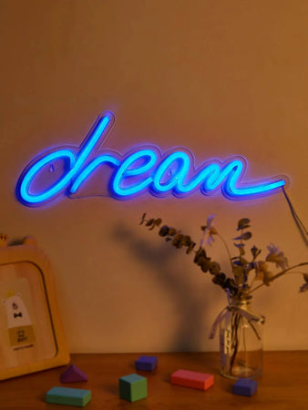 Quadro luminoso "Dream" da parete insegna a led luce blu effetto Neon Casa e cucina/Decorazioni per interni/Arte/Poster e stampe Decor Space - Altamura, Commerciovirtuoso.it