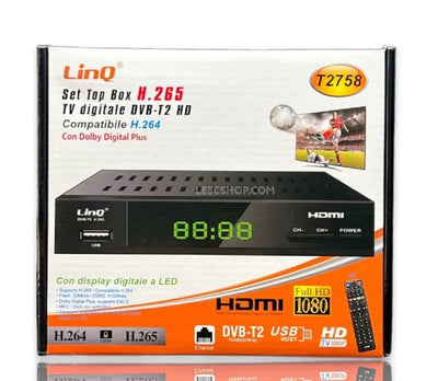 Decoder Tv Digitale Terrestre T2 Set Top Box Full Hd Dvb-t2 Hd H.265 Pvr T2758