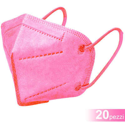 20 Mascherine Protettive Ffp2 Senza Valvola Mascherina Mini Colore Rosa Bambine